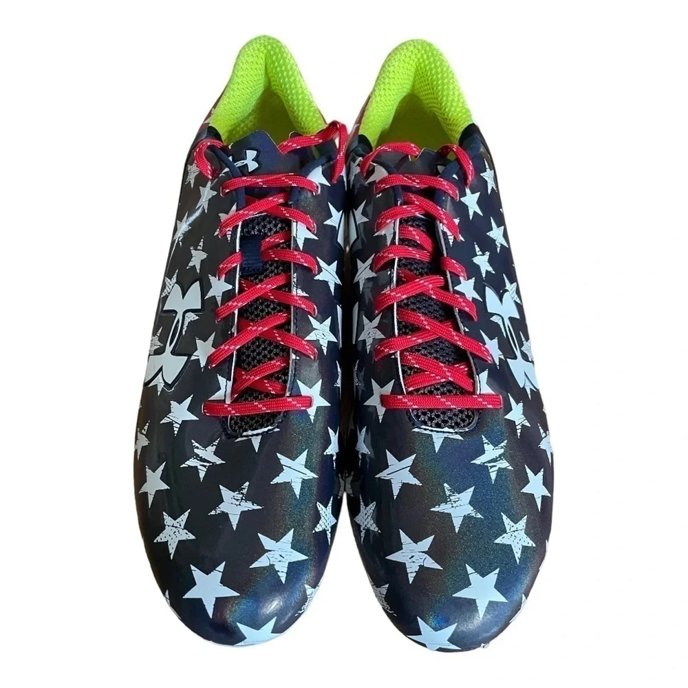 New Under Armour UA Spotlight LE USA Stars Football Cleat 1275481-412 Men Sz 16